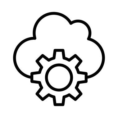 Bulut ince çizgi vektör simgesi