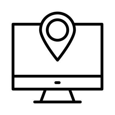 GPS ince çizgi vektör simgesi