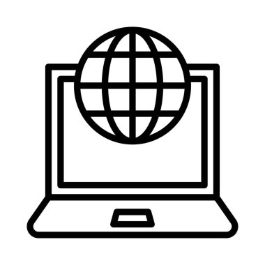 Dünya ince çizgi vektör simgesi