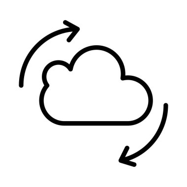 Bulut ince çizgi vektör simgesi