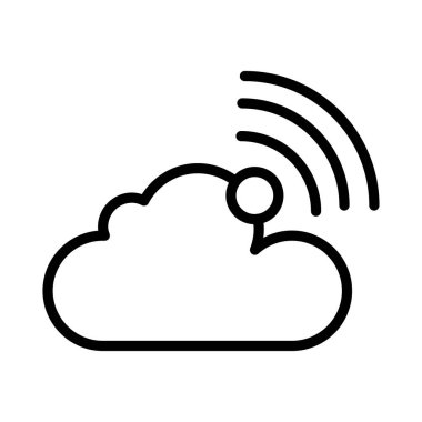Bulut ince çizgi vektör simgesi