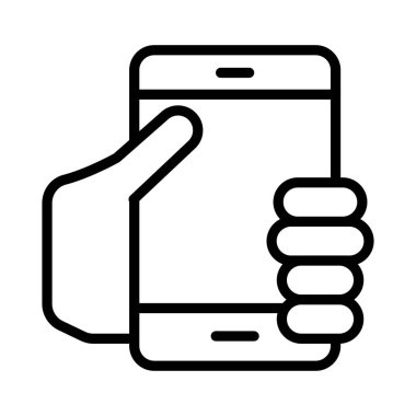 Telefon İnce Satır Vektörü Simgesi