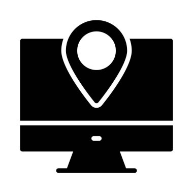 GPS Glifler düz vektör simgeler