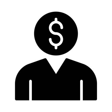 profil Glifler düz vektör simgesi