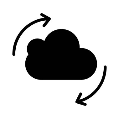 bulut Glifler düz vektör simgesi