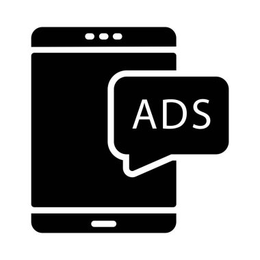 Mobil Glifler düz vektör simgesi