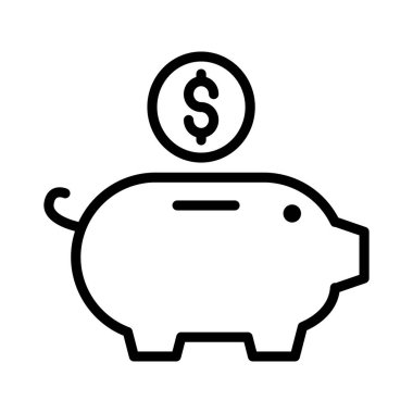 Banka ince çizgi vektör simgeler