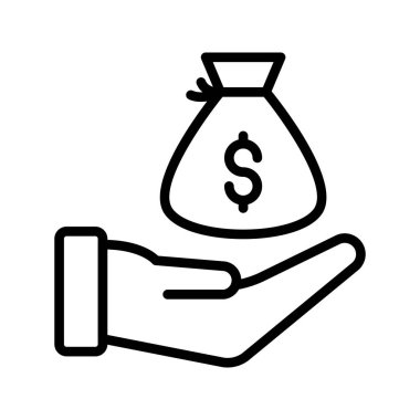 Doları ince çizgi vektör simgeler