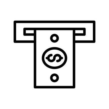 ATM ince çizgi vektör simgeler