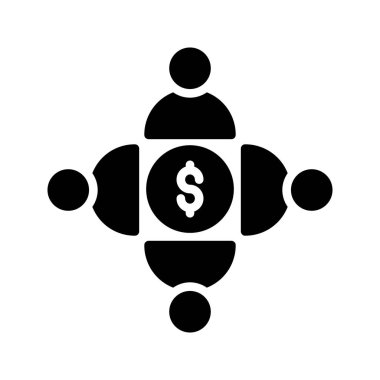 ekip çalışması Glifler düz vektör simgesi