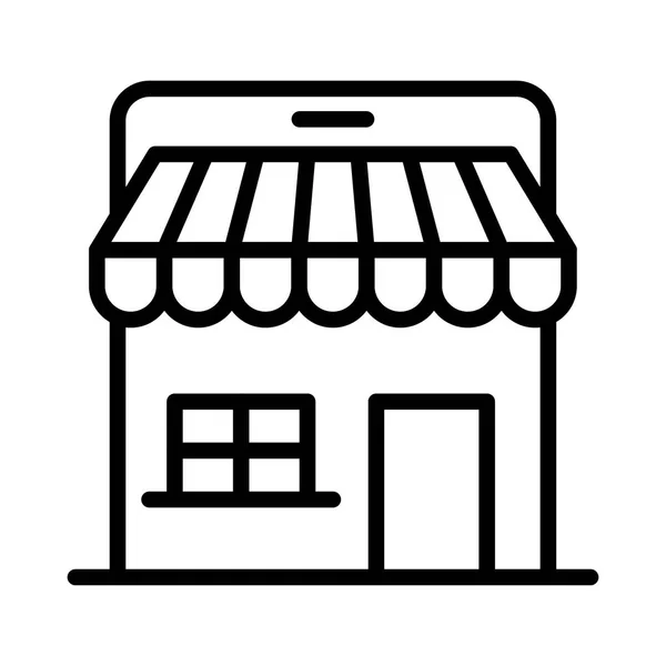 Tienda Línea Delgada Vector Ícono — Archivo Imágenes Vectoriales