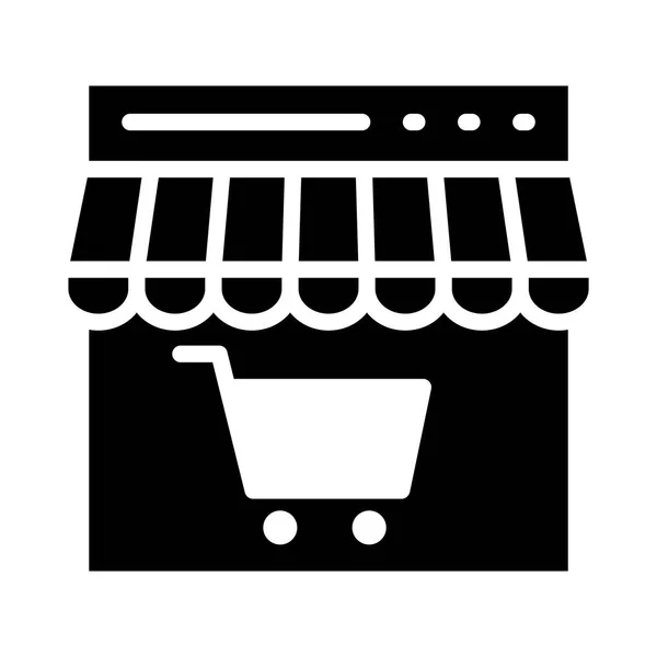Online Shop Glyphen Flache Vektorsymbole — Stockvektor