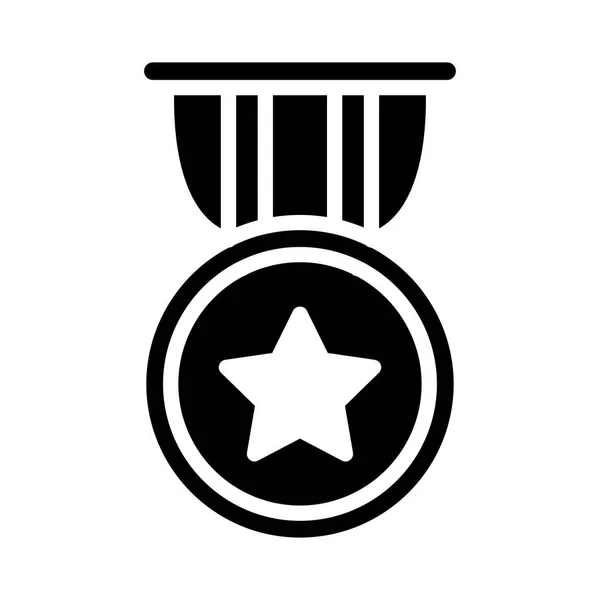 Medaille Glyphen Flache Vektor Symbol — Stockvektor