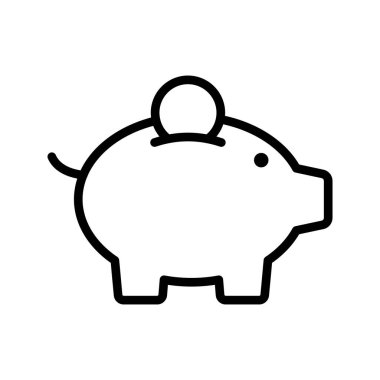 Banka ince çizgi vektör simgesi