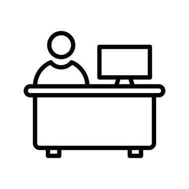 Office ince çizgi vektör simgesi