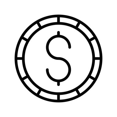 İnce çizgi vektör simge sikke