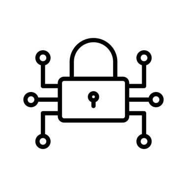 kilit ince çizgi vektör simgesi