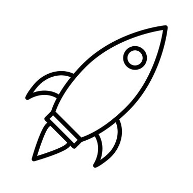 Roket ince çizgi vektör simgesi