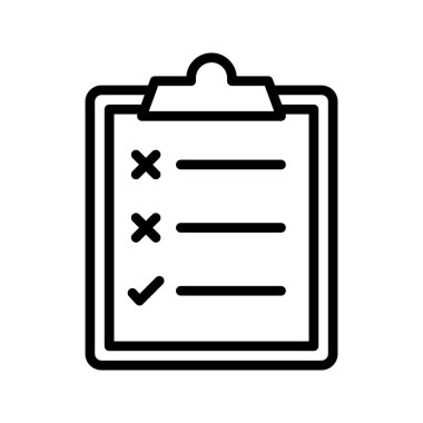 Denetim listesi ince çizgi vektör simgesi