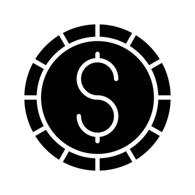 madeni para Glifler düz vektör simgeler