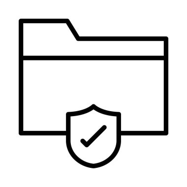 koruma ince çizgi vektör simgeler