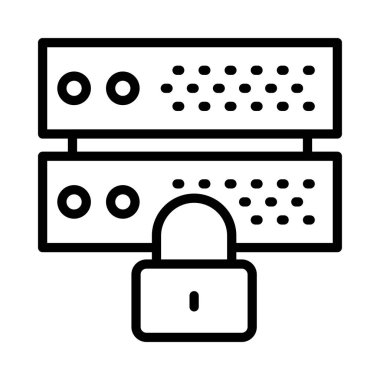 sunucu ince bir çizgi vektörel çizimler simgeler