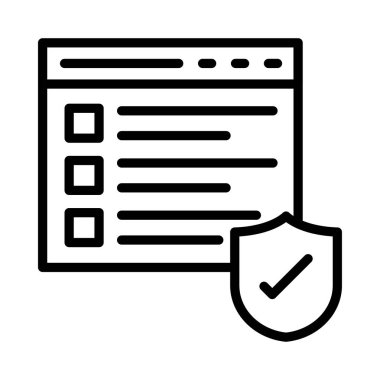 koruma ince çizgi vektörel çizimler simgeler