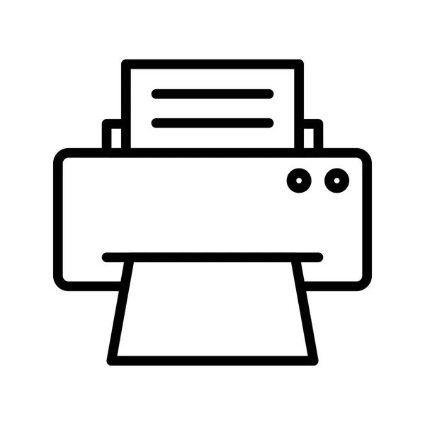 Fax Línea Delgada Vector Icono — Vector de stock