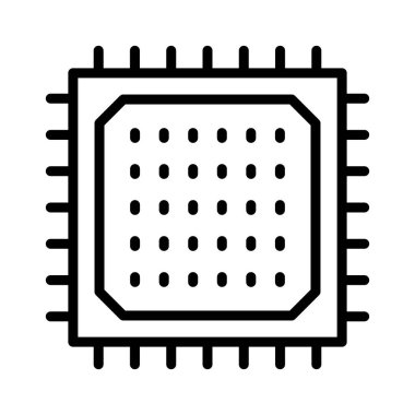 İşlemci ince çizgi vektör simgeler