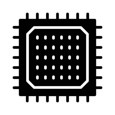 İşlemci Glifler düz vektör simgeler