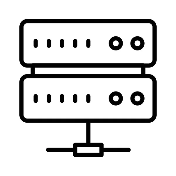 Base Datos Delgada Línea Vector Iconos — Vector de stock