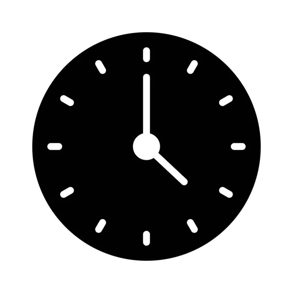 Reloj Glifos Planos Vector Iconos — Archivo Imágenes Vectoriales