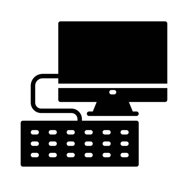 Teclado Glifos Planos Vector Iconos — Vector de stock