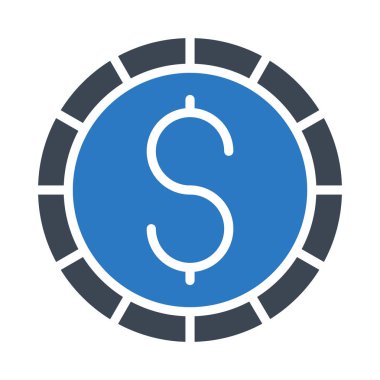 madeni para glif renk simgesi