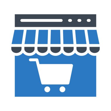Online mağaza glif renk simgesi