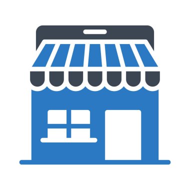 Dükkanı glif renk simgesi