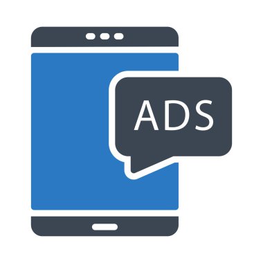 Reklam mobil glif renk simgesi