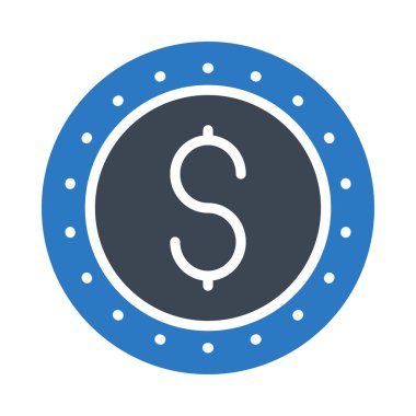 madeni para glif renk simgesi