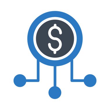 Doları bağlantı glif renk simgesi