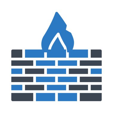 Güvenlik Duvarı glif renk simgesi