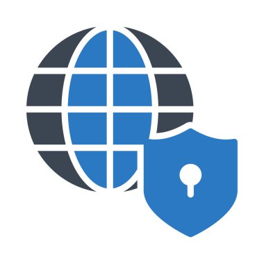 Genel güvenlik glif renk simgesi