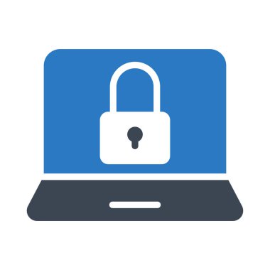 güvenli dizüstü glif renk simgesi