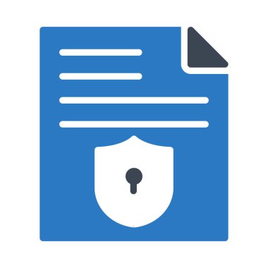 güvenli dosya glif renk simgesi