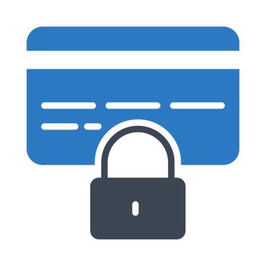 güvenli kredi kartı glif renk simgesi