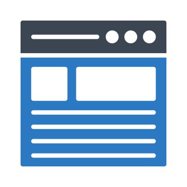 Web sayfası glif renk simgesi