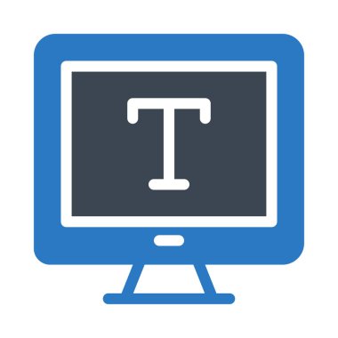 T vektör glif renk simgesi