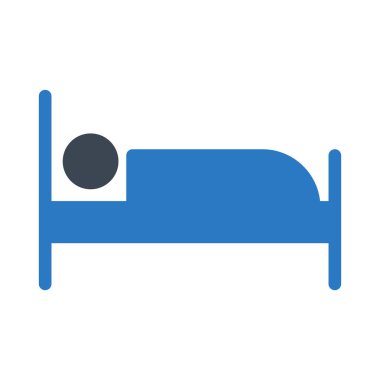 otel yatak glif renk simgesi