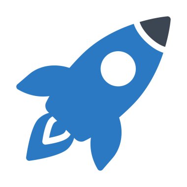 Roket glif renk simgesi