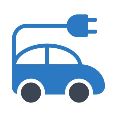 Elektrik ulaşım glif renk simgesi 