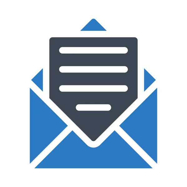 Ouvert Mail Glyphe Icône Couleur — Image vectorielle